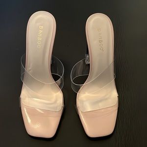 Clear strap heels